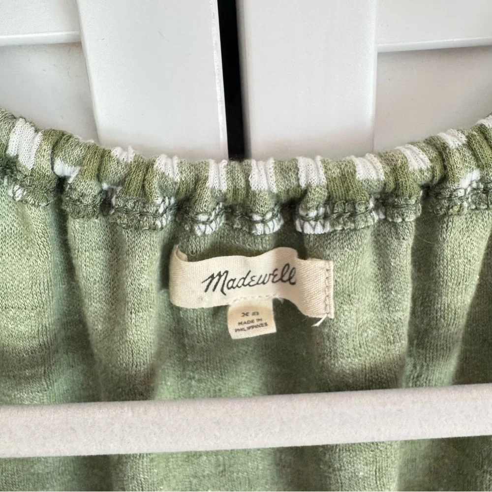 Madewell Puff-Sleeve Jacquard Mini Dress in Gingham Check Green Size XS - Picture 5 of 10